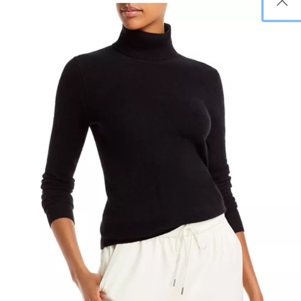 C by Bloomingdale's Black Cashmere turtleneck Sweater